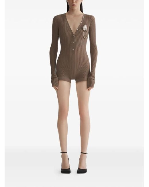 Mugler Brown Button Top