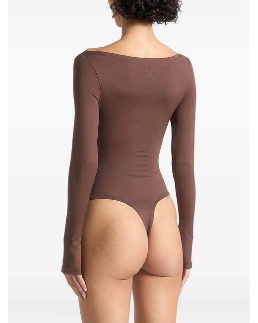 Manière De Voir Brown Boat Neck Bodysuit