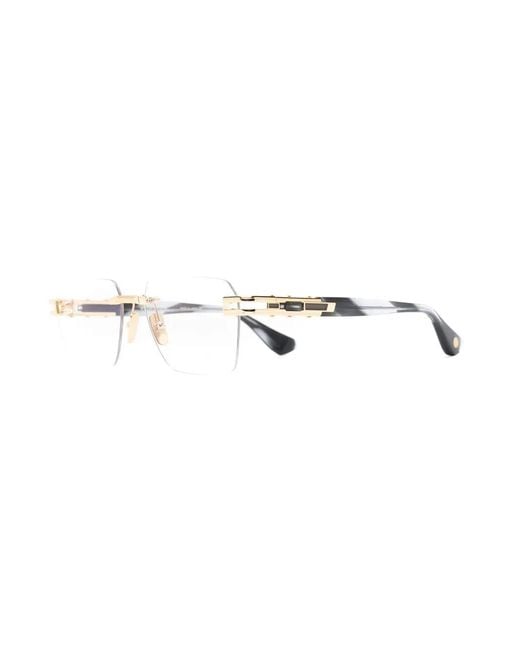 Dita Eyewear Metallic Rimless Square Glasses
