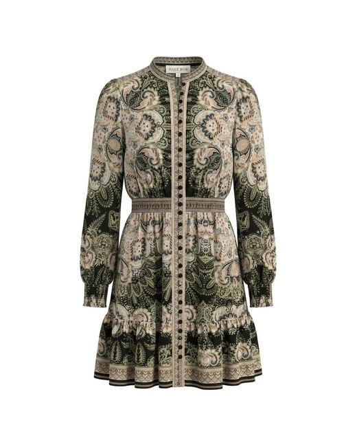 Hale Bob White Eleanora Paisley-Print Mini Dress