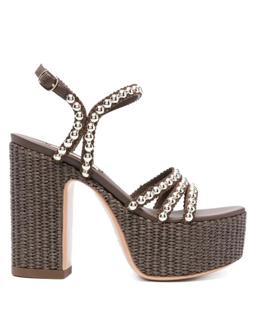 Casadei Brown 120Mm Isa Studsway Platform Sandals