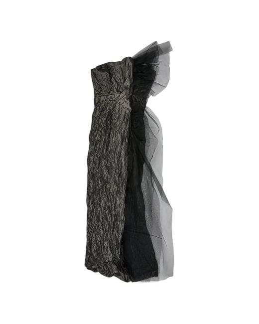 Vivienne Westwood Black Ruffled Strapless Midi Dress