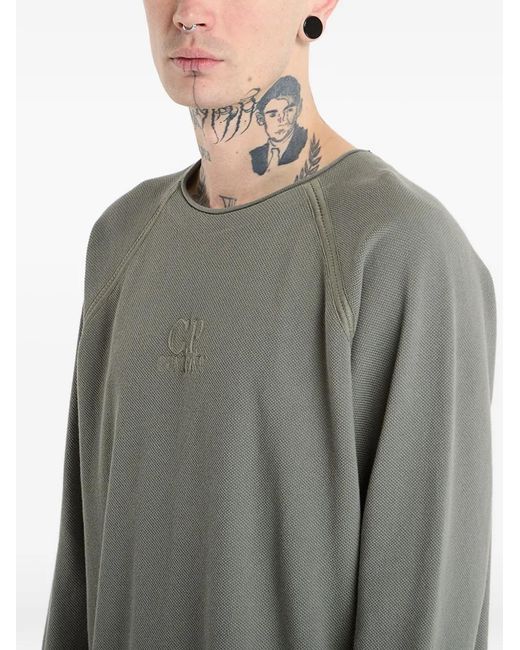 C P Company Gray Pigment-Dyed Mock-Neck Sweatshirt for men