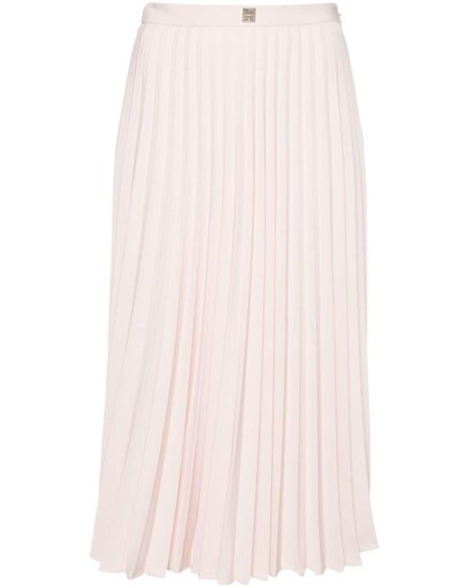 Givenchy Pink 4g Pleated Midi Skirt