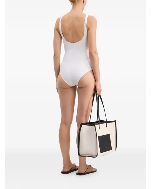 Loulou de Saison White Zip-Fastening Swimsuit