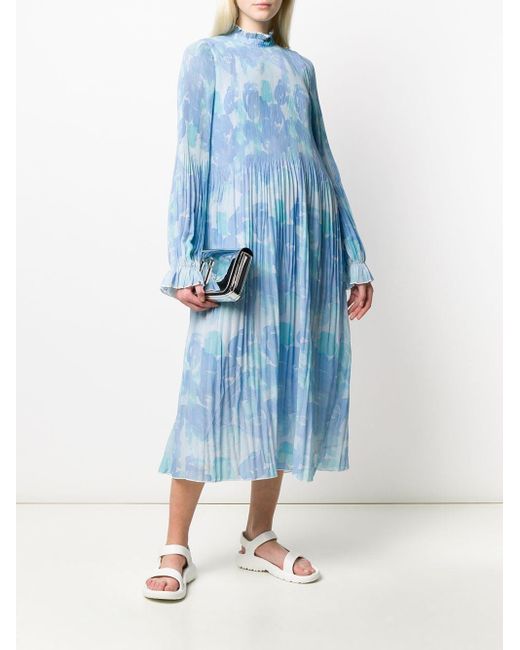 Ganni Georgette Pleated Maxi Dress in 