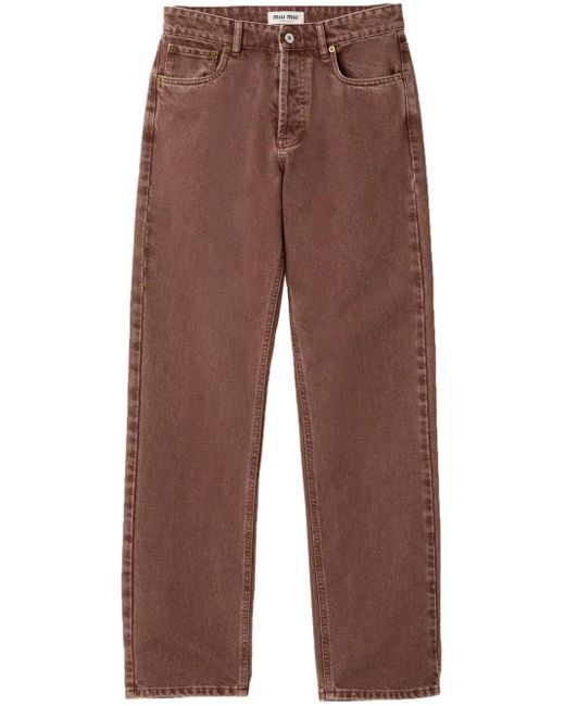 Miu Miu Brown Straight-Leg Jeans