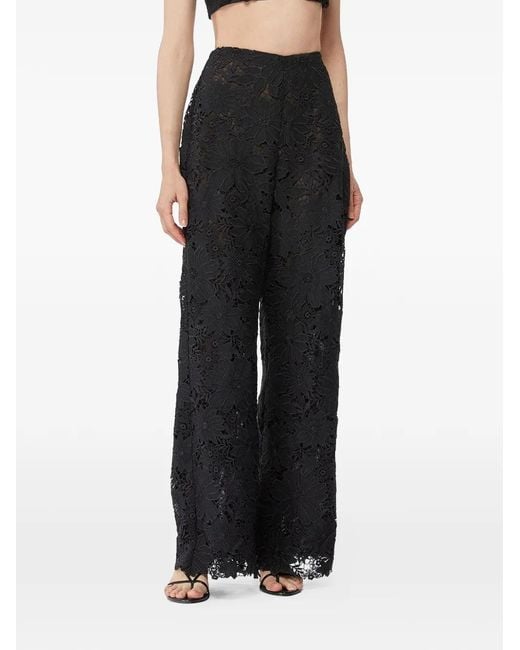 Waimari Black Floral Lace Trousers