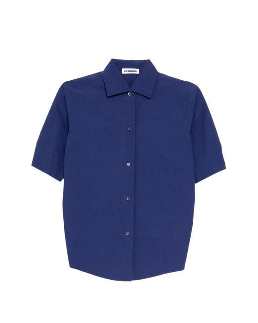 Jil Sander Blue Technical Faille Shirt