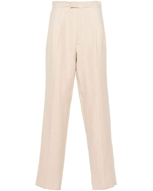 Zegna Natural Tailored Tapered Trousers for men