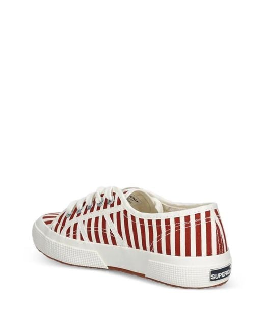 Superga White 2750 Striped Sneakers