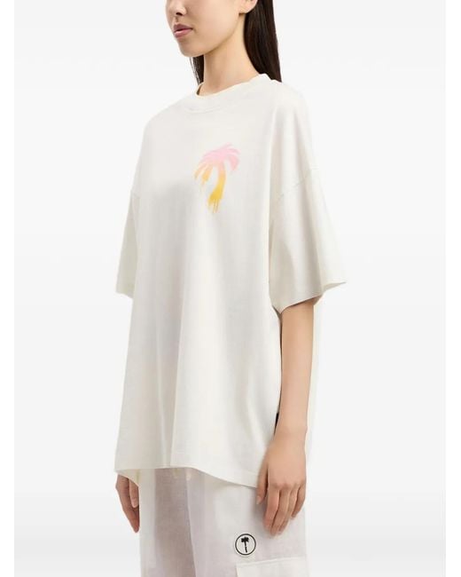 Palm Angels White I Love Pa Printed T-Shirt