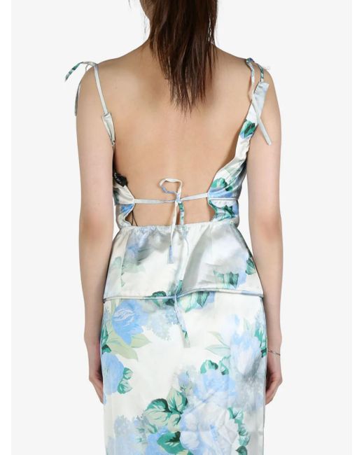 MERYLL ROGGE Blue Floral-Print Top