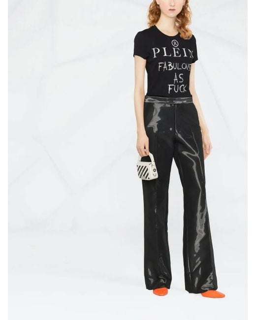 Philipp Plein Black Sexy Pure Rhinestone-Embellished T-Shirt