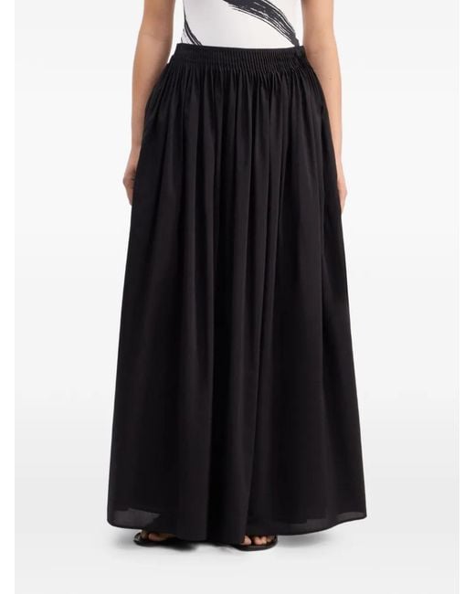 Loulou de Saison Black Naya Gathered Flared Long Skirt