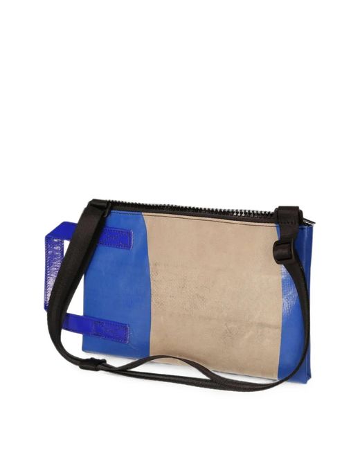 Freitag Blue Eddie Logo-Patch Shoulder Bag for men