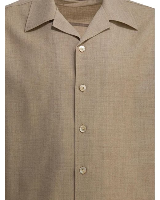 Auralee Natural Short-Sleeve Cashmere Shirt for men
