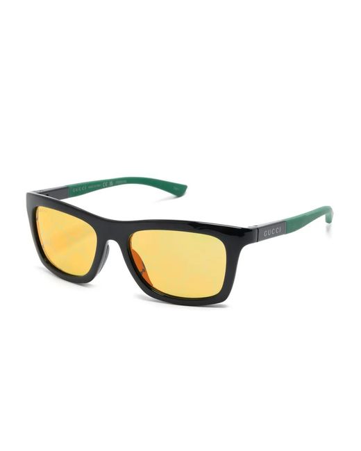 Gucci Natural Rectangle-Frame Sunglasses