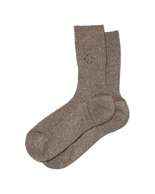 Peserico Gray Chaussettes Mi-Longue À Logo Brodé