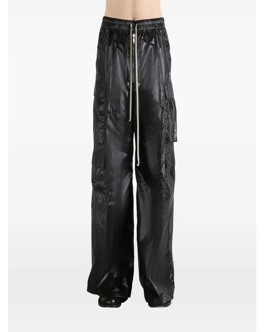 Rick Owens Black Drawstring Cargo Pants for men