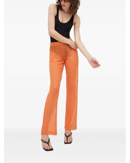 Résumé Orange Openwork Trousers