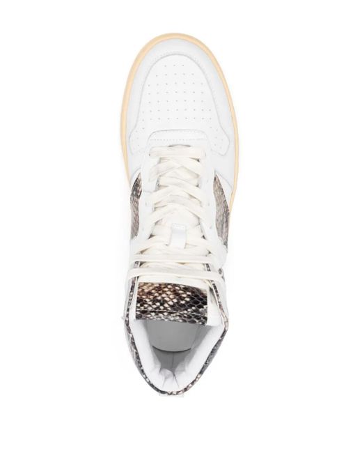 Rhude White Panelled High-Top Sneakers for men