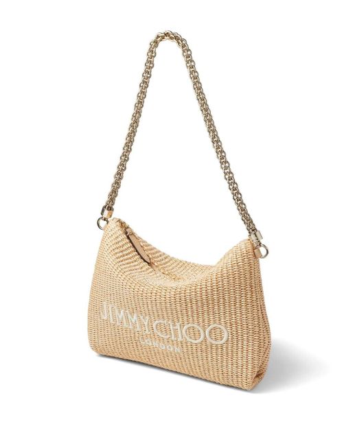 Jimmy Choo Natural Callie Logo-embroidered Shoulder Bag