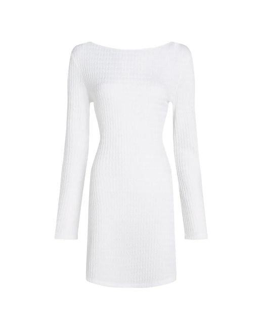 Karl Lagerfeld White Textured Faux-Pearl Beach Dress