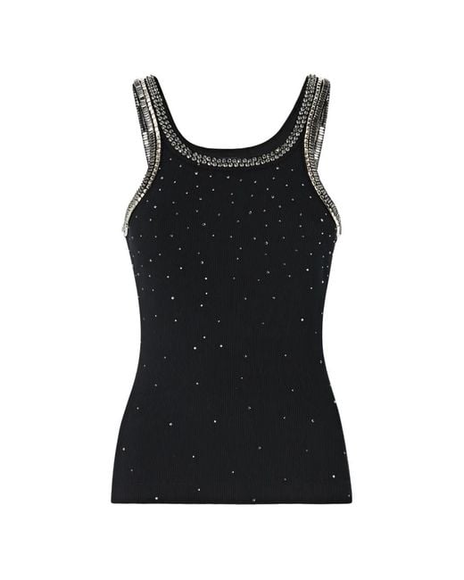Pinko Black Top With Bejewelled Embellishment