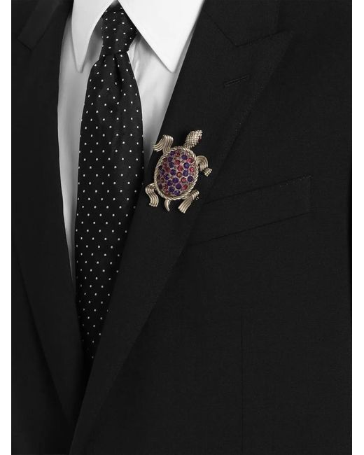 Dolce & Gabbana Black Sartoria Turtle-Shaped Brooch for men