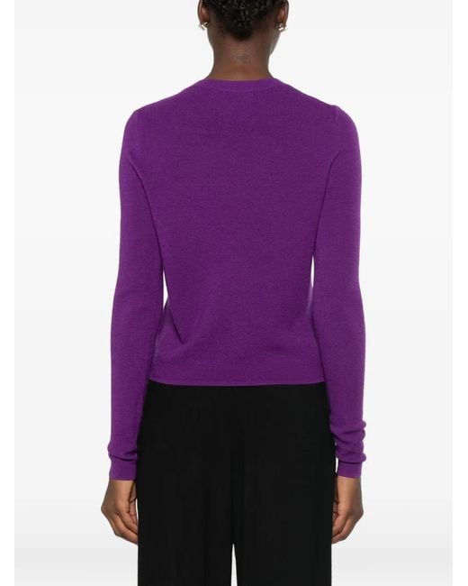 Bompard Purple Long-Sleeves Cardigan