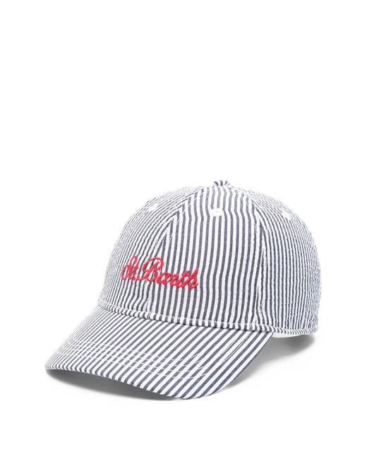 Mc2 Saint Barth White Baseball N Striped Baseball Cap for men