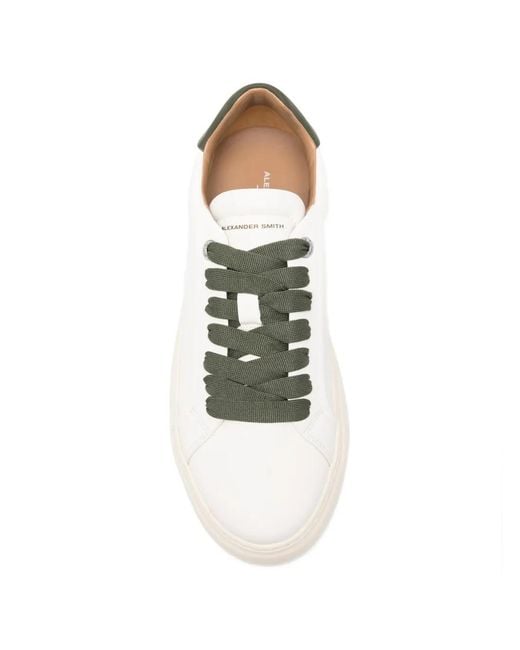 Alexander Smith White Soho Leather Sneakers for men
