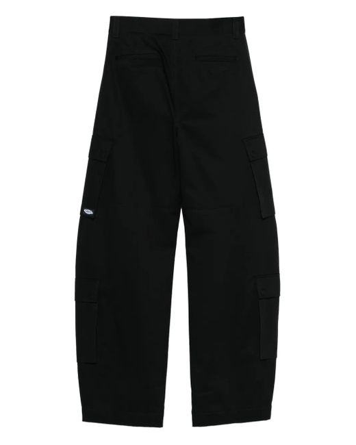 MSGM Black Cargo-Pocket Trousers