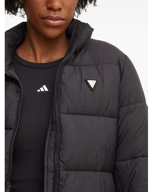 Guess Gray Zip-Up Puffer Jacket