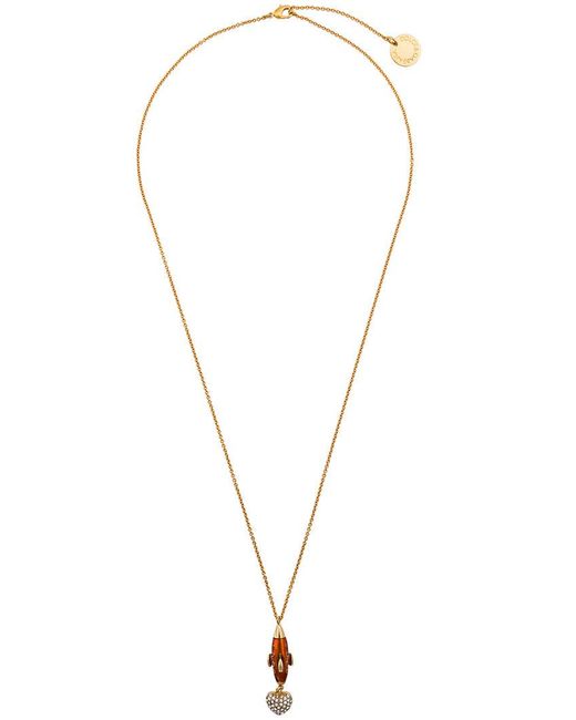 Dolce & Gabbana Metallic Heart Rocket Pendant Necklace
