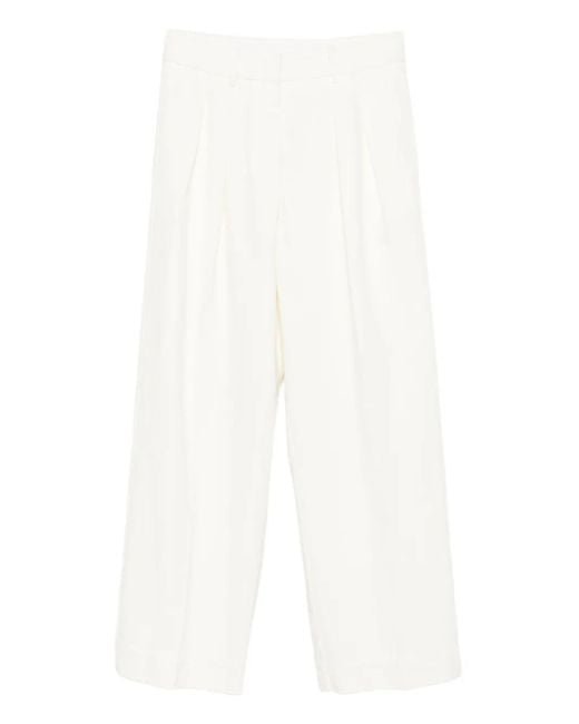 Forte Forte Straight Plooibroek in het White