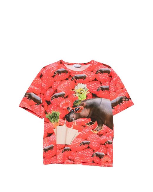 The Artistylist Red Graphic-Print Cotton T-Shirt