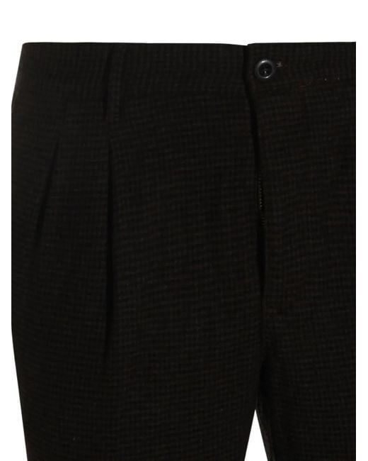 Incotex Gray Pleated Check Trousers for men