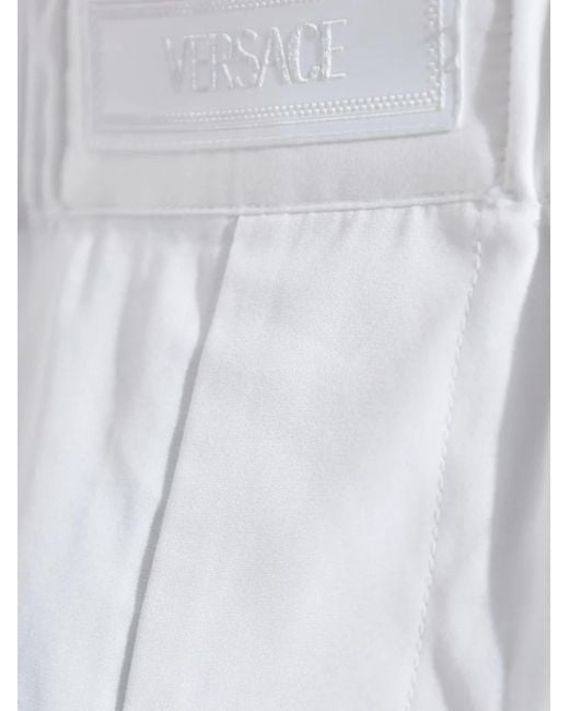 Versace White Graphic-Print Shorts for men