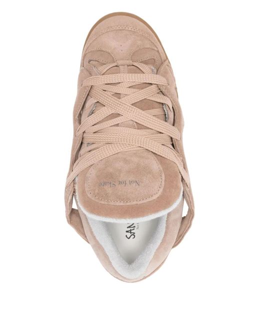 Santha Pink Suede Cut-Out Sneakers