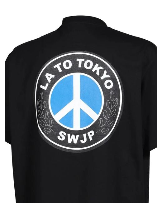 SWJP Black Bmw Peace Cotton T-Shirt for men