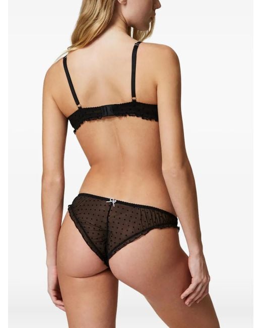 Twinset Black Plumetis Tulle Briefs