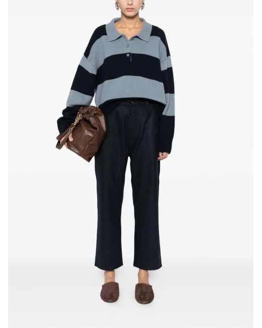 Sofie D'Hoore Blue Wool Straight-Leg Trousers