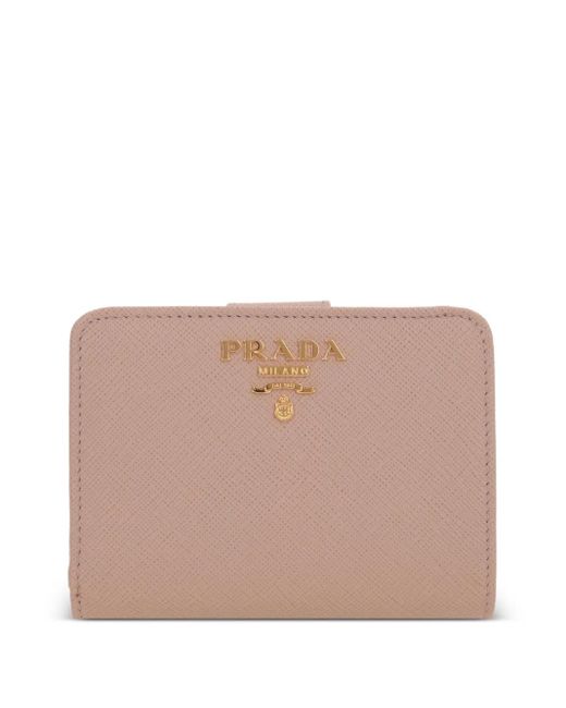Prada Natural Small Logo-Plaque Wallet