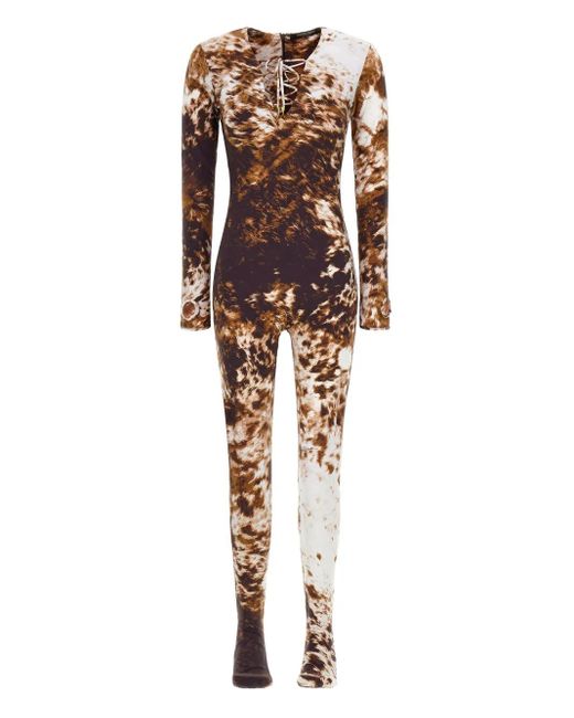 Roberto Cavalli Brown Appaloosa Jumpsuit