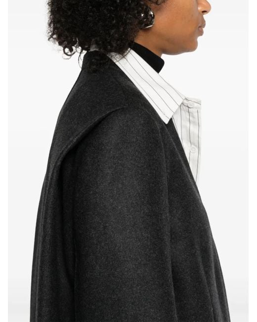 Totême  Black Deep Pleat Coat