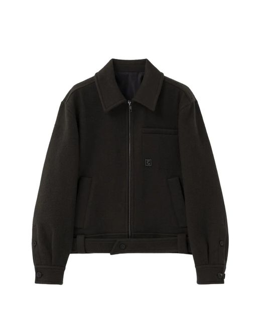 Wooyoungmi Black Logo Belt Jacket for men
