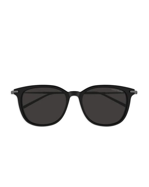 Montblanc Black Round-Frame Sunglasses for men