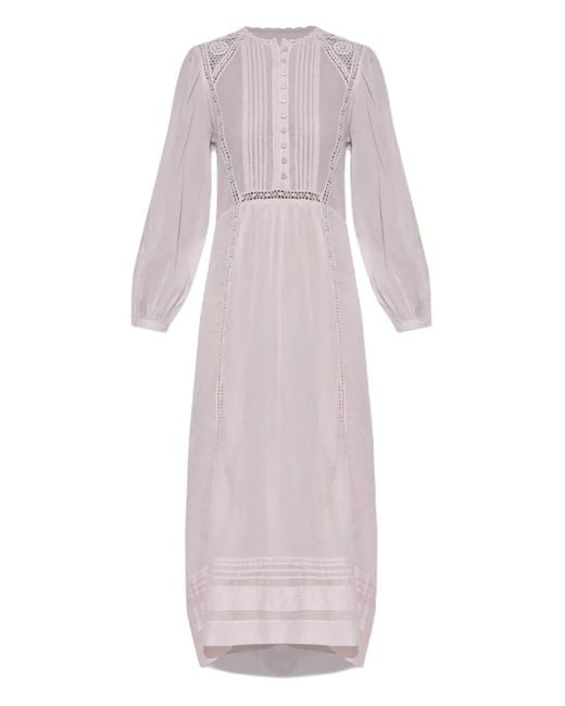 Isabel Marant Pink Openwork-Lace Midi Dress